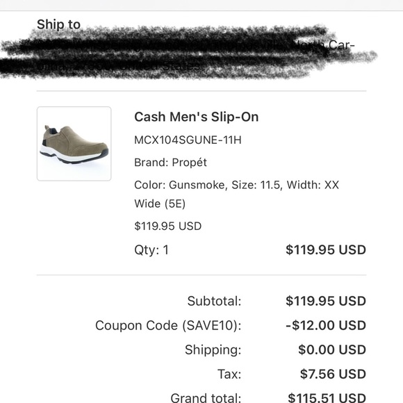 Propet NIB Cash Suede Slip On MCX104S Gunsmoke Men Extra Wide Size 11.5 XX (5E) - Picture 11 of 12